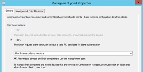 Configure Management Point server for Internet Clients SCCM 2012