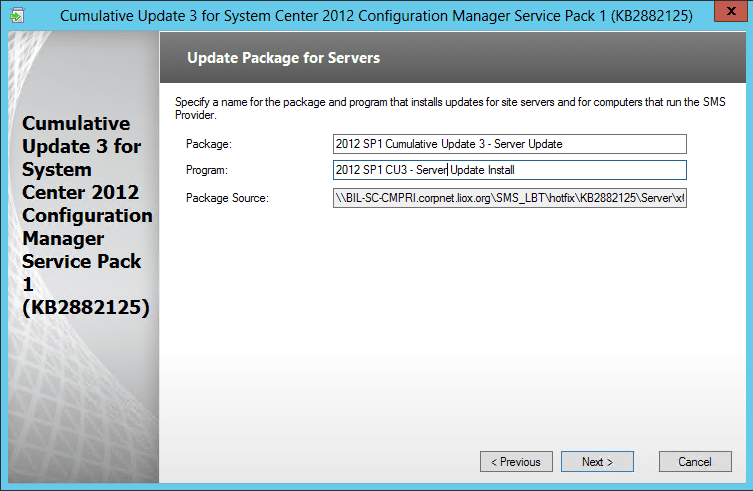 Deploy Cumulative Update 3 for SCCM 2012 SP1