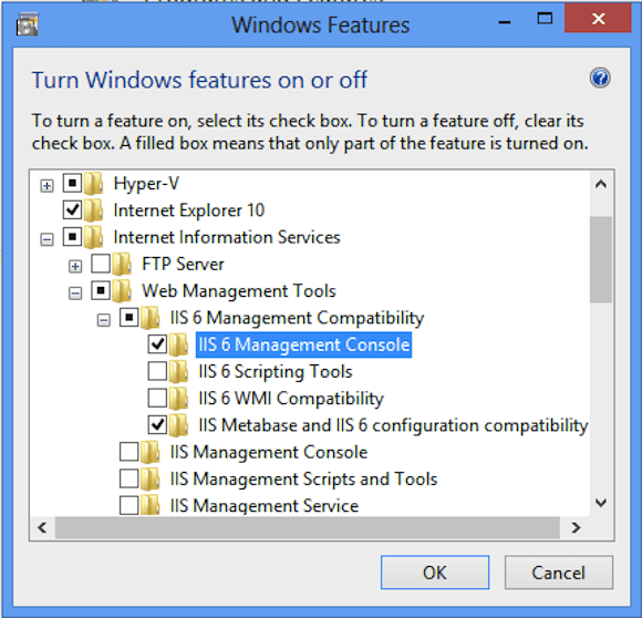IIS 6 Management Console and IIS Metabase turn off