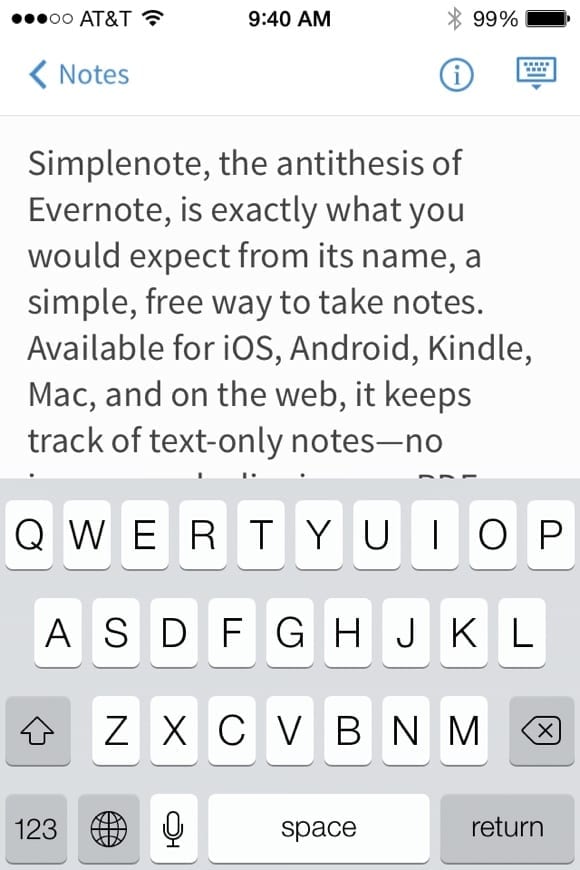 top ios note-taking apps: Simplenote