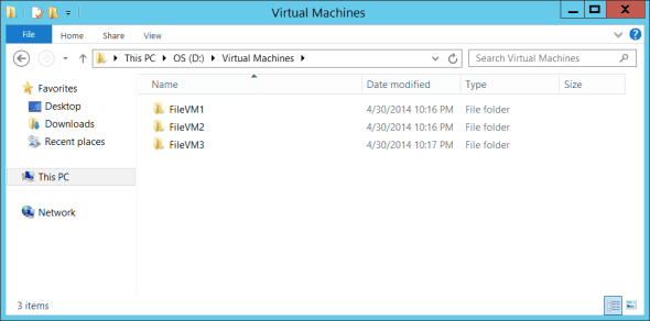 correct way to store Hyper-V VM files