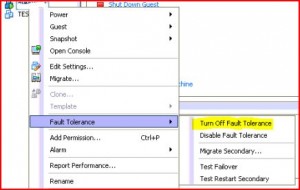 vSphere Fault Tolerance: Turning Off to Create Snapshot