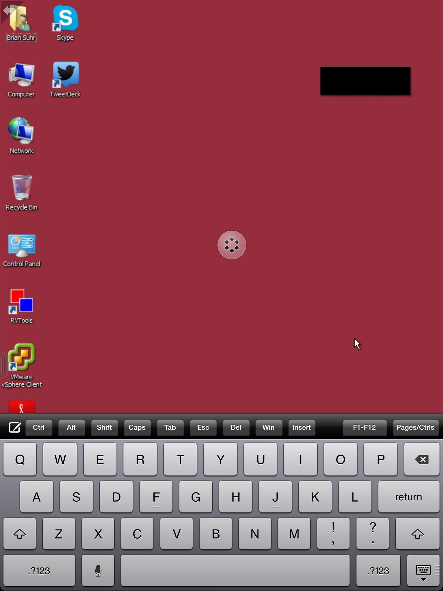 VMware Unity Touch on iPad: keyboard