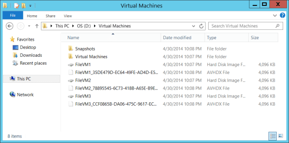 The default method of storing Hyper-V virtual hard disks