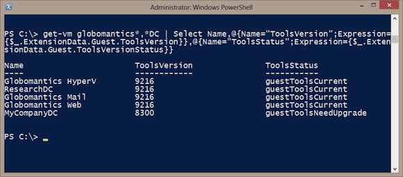 Managing VMware Tools with PowerCLI select-object