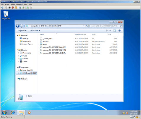 Windows 7 SP1 Beta installation