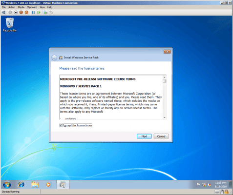 Windows 7 Service Pack 1 Beta installation