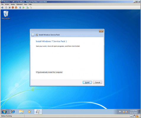 Installing Windows 7 SP1 Beta