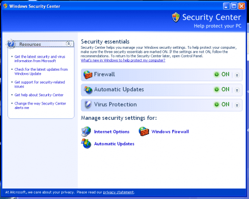 Windows Firewall Windows XP SP2 0001