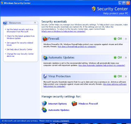 Windows Firewall Windows XP SP2 0002