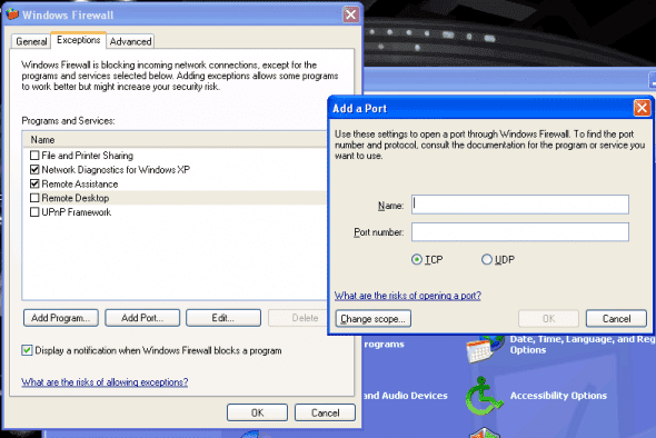 Windows Firewall Windows XP SP2 0008