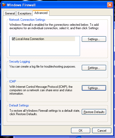 Windows Firewall Windows XP SP2 0009
