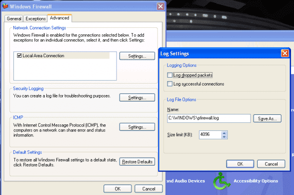 Windows Firewall Windows XP SP2 0011