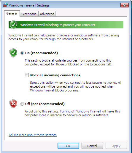 Windows Firewall on Windows Vista 0006