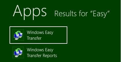Windows Easy Transfer StartScreen