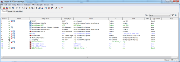 WatchGuard XTM Firewall Policy Manger