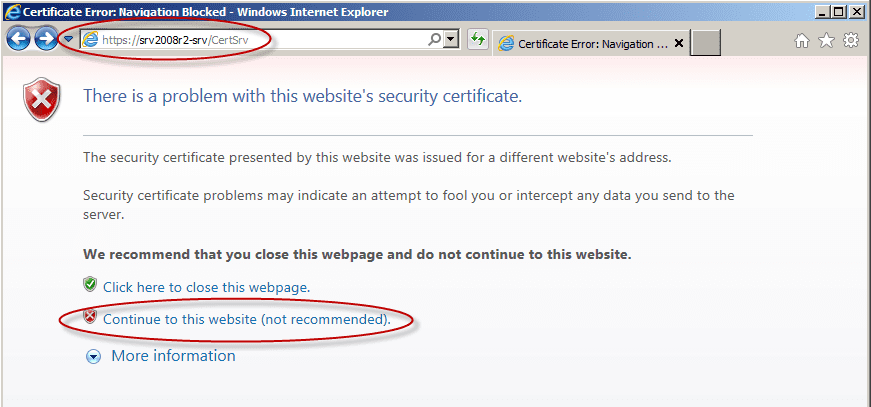 Certificate Authority for Web Enrollment error
