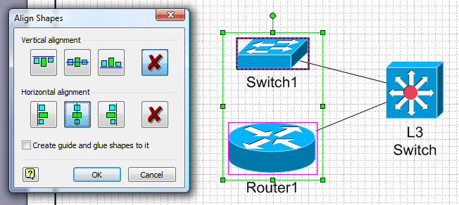 Align Visio Shapes