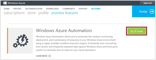 Sign up for Microsoft Azure Automation