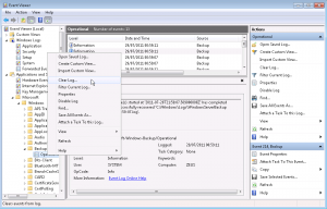 Clearing Windows Server Backup Log