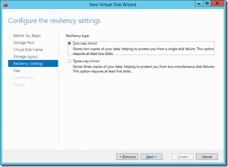 Configure Storage Spaces in a Failover Cluster: virtual disk