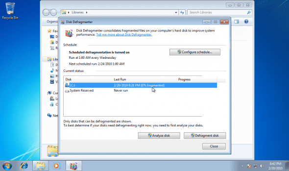 Defrag Windows 7