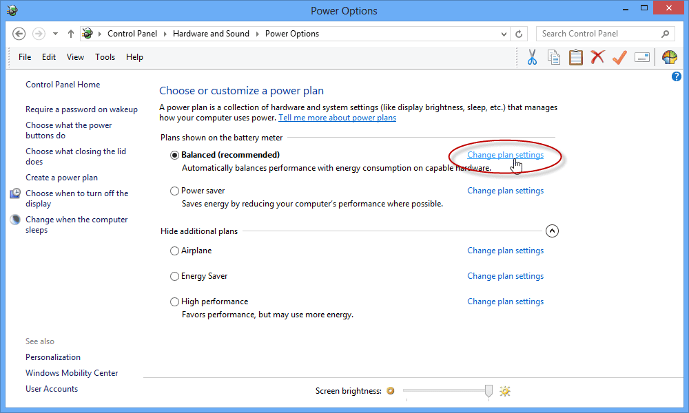 laptop wakes up by itself: plan settings