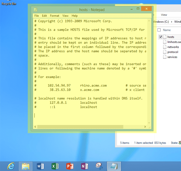 Edit Host File in Windows 8 RT