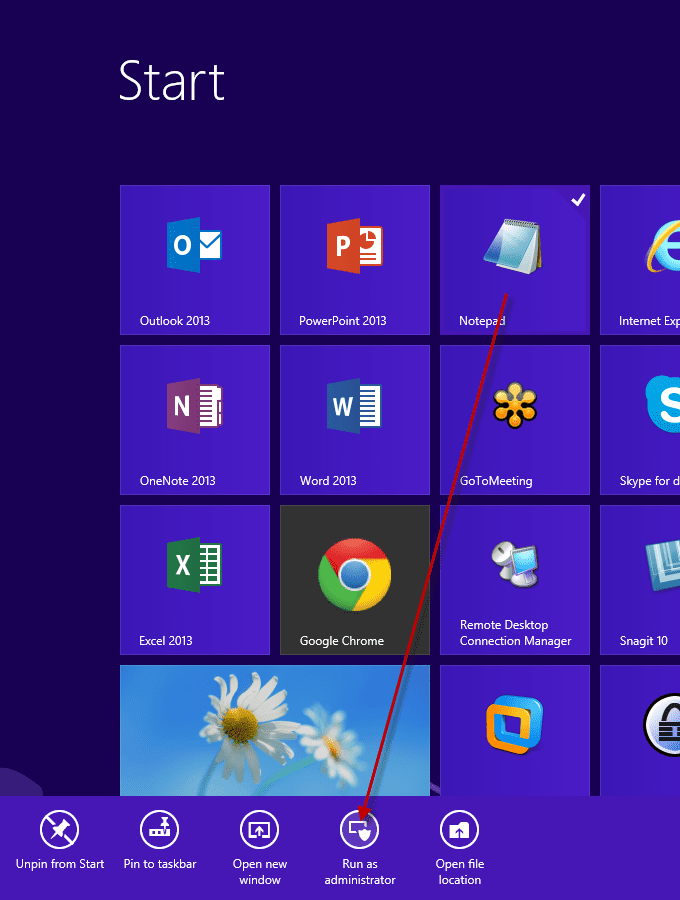Edit HOSTS File in Windows 8: Run as Admin