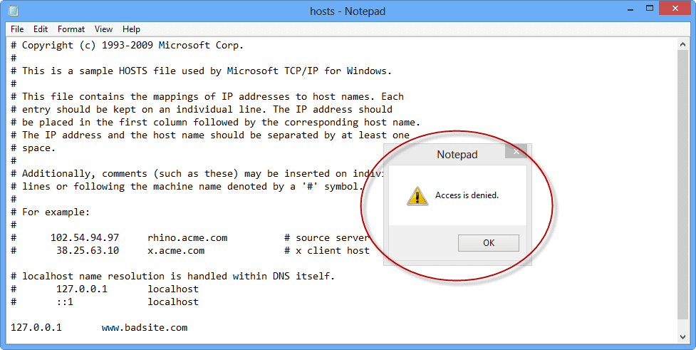 Edit HOSTS File in Windows 8: Error