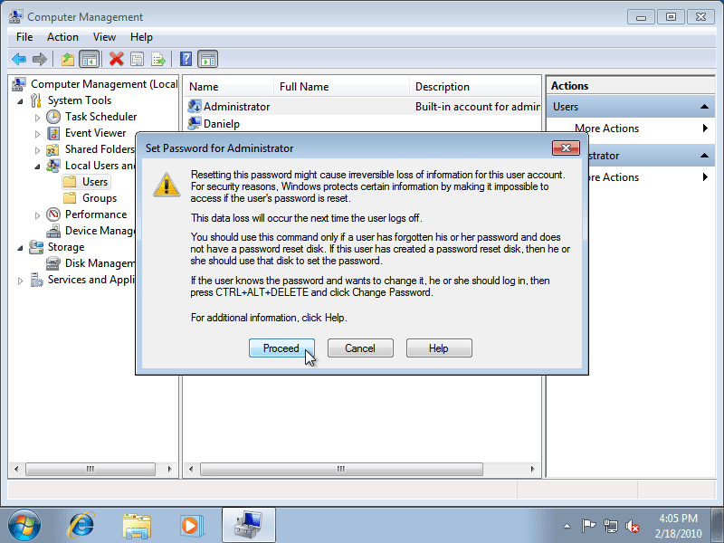 New local user. Computer Management local users missing. How to enable ULMB 1.