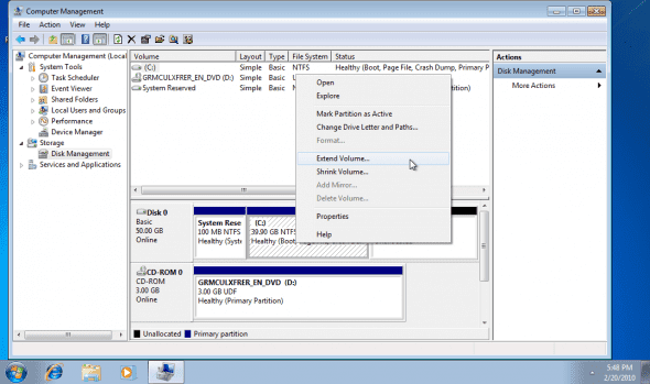 extend win7 partition 4