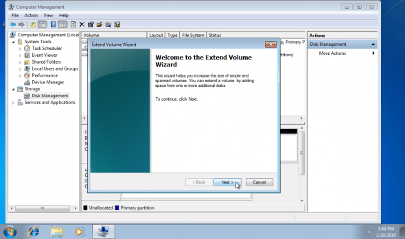 extend win7 partition 5