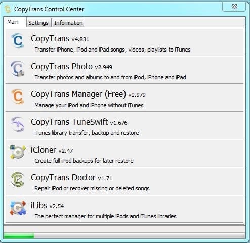 CopyTrans Suite control center download fig 5