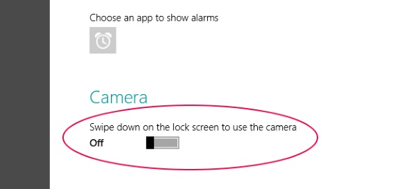 Turning off the Windows 8.1 lock screen camera functionality