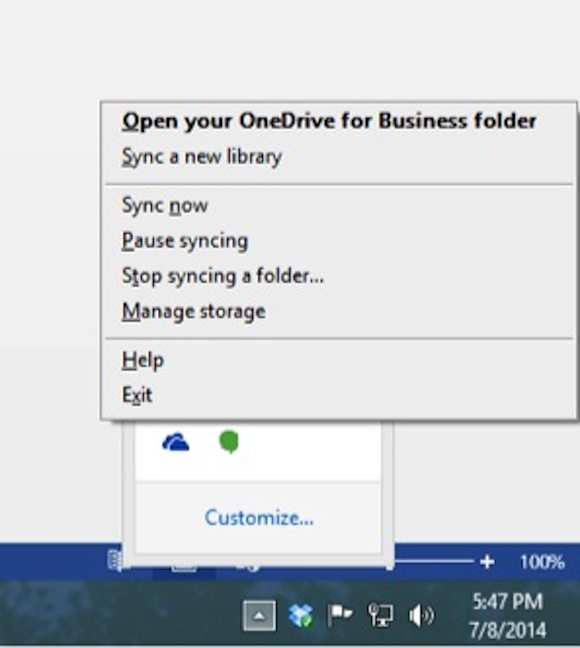 OneDrive for Business Sync Options