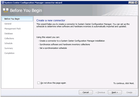 Creating a new connector in SCCM
