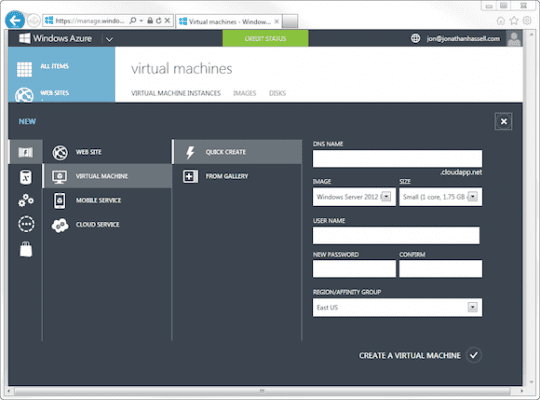 Creating a New Microsoft Azure Virtual Machine