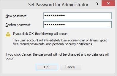 Windows 8 Set Password for Administrator