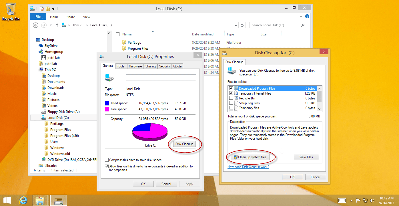 Free Up Disk Space After Windows Upgrade: disk cleanup