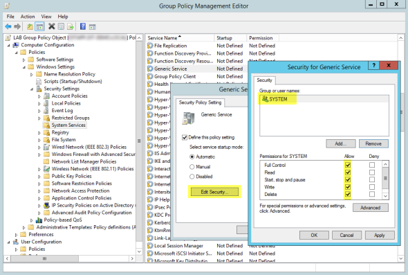 The Group Policy Management Editor in Windows