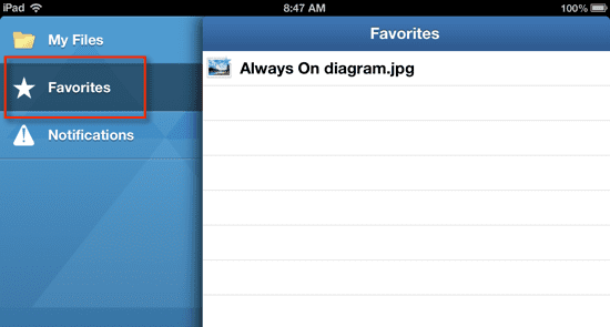 Using Horizon Data on an iPad: favorites