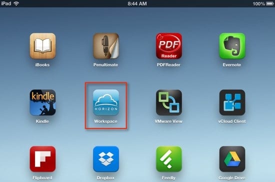 Using Horizon Data on an iPad main menu