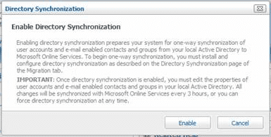 BPOS: Enable Directory Synchronization