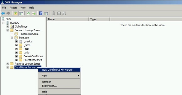 Setting up a new conditional forwarder