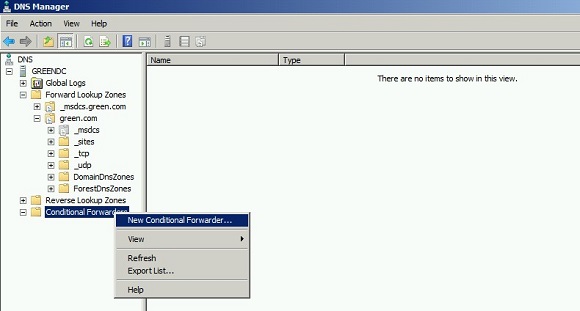 Creating another new conditional forwarder