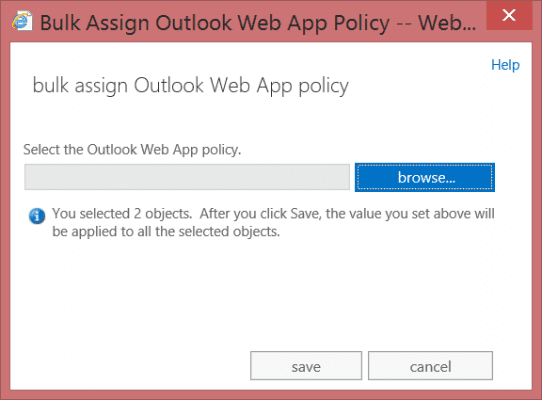 Block Outlook Web Access bulk assign