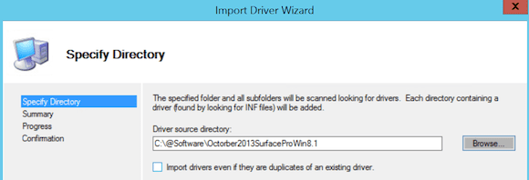 Import surface pro device drivers