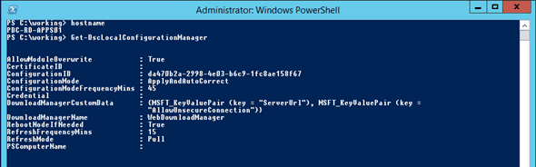 Local configuration manager: Get-DscLocalConfigurationManager