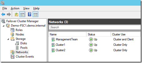 Create Scale-Out File Server: Cluster Networking